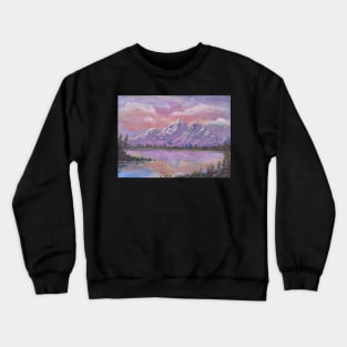 Mountain Glory Sunrise Landscape Painting Crewneck Sweatshirt